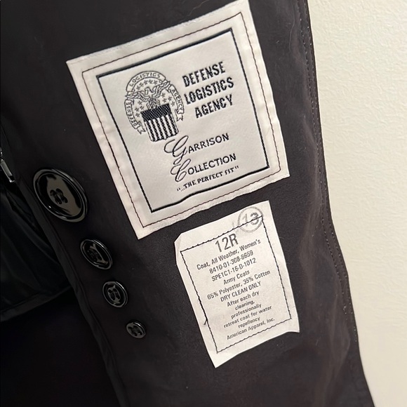 US ARMY Woman’s Black Trench Coat - Picture 3 of 4